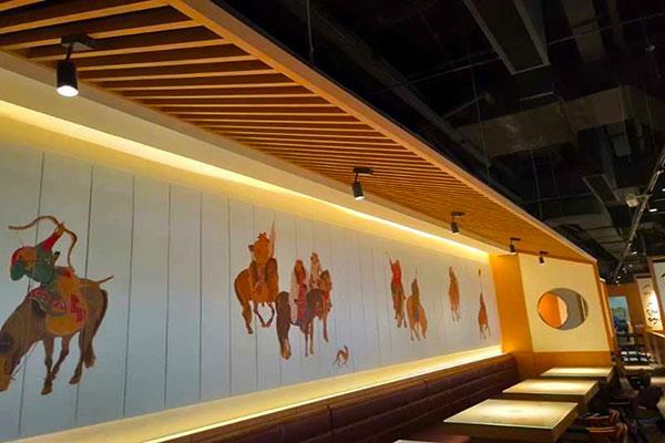 连锁店木纹铝方通效果图